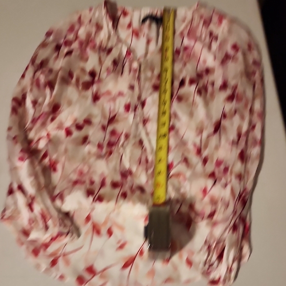 White House Black Market Pink Wrap Blouse with Notched Collar - Picture 5 of 6